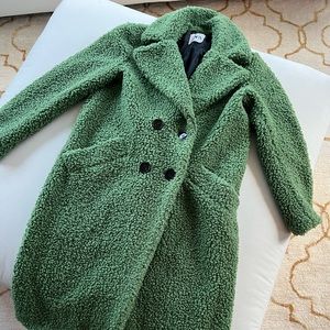 Green Zara Excellent Condition Teddy Sherpa Coat